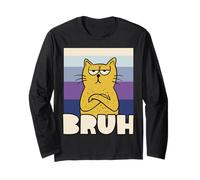 Bruh Meme Cat Vintage Look Long Sleeve T-Shirt