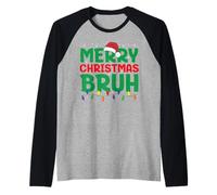 Bruh Meme Funny Saying Bro Greeting Teens Boys Men Christmas Raglan Baseball Tee