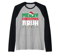 Bruh Meme Funny Saying Bro Greeting Teens Boys Men Christmas Raglan Baseball Tee