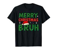 Bruh Meme Funny Saying Bro Greeting Teens Boys Men Christmas T-Shirt