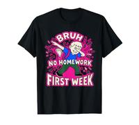 Bruh No Homework First W unny School Boy Celebration Value Graphic T-Shirt