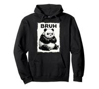 Bruh Panda Funny Grumpy Panda Bear Men Women Kids Teens Pullover Hoodie