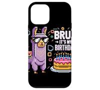 Bruh Plus Birthday Llama Pixel Art Sunglasses Party Humor Case for iPhone 12 mini