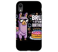 Bruh Plus Birthday Llama Pixel Art Sunglasses Party Humor Case for iPhone XR