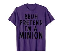 Bruh Pretend I'm Minion Costume Family Lazy Easy Halloween T-Shirt