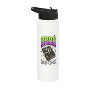 Bruh Read A Book Skeleton Hand Grunge Reader Design Stainless Steel Insulated Water Bottle