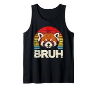 Bruh Red Panda Vintage Meme Funny Kids Tank Top