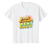 Bruh Summer Went Fast: Nostalgic Beach Vibes T-Shirt, Kids, White, 4 Years
