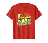 Bruh Summer Went Fast: Nostalgic Beach Vibes T-Shirt, Men, Red, 3XL