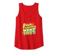 Bruh Summer Went Fast: Nostalgic Beach Vibes Tank Top, Women, Red, XL