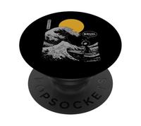 "BRUH." The Great Wave Kanagawa Japanese Surfing Alien PopSockets Adhesive PopGrip