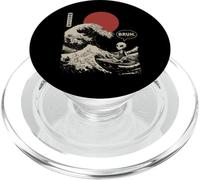 "BRUH." The Great Wave Kanagawa Japanese Surfing Alien PopSockets PopGrip for MagSafe