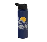 Bruh. The Great Wave Kanagawa Japanese Surfing Capybara Stainless Steel Insulated Water Bottle