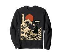 BRUH The Great Wave Kanagawa Japanese Surfing Cat Men Women Sweatshirt