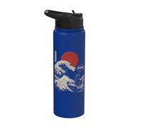 Bruh. The Great Wave Kanagawa Japanese Surfing Chicken Stainless Steel Insulated Water Bottle