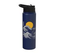 Bruh. The Great Wave Kanagawa Japanese Surfing Chicken Stainless Steel Insulated Water Bottle