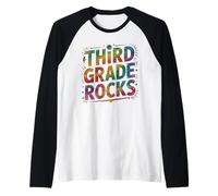 Bruh Third Grade Rocks Last Day I Teach Teacher Besties Raglan Baseball Tee