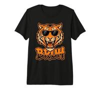 Bruh Tiger Sunglasses Funny Meme Cool Animal Slang Graphic Premium T-Shirt