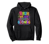 Bruh We Are Glowing 80s 90s Disco Style Pullover Hoodie