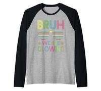 Bruh We are Glowing in My Glowing Era Group Team Tie Dye Raglan Baseball Tee