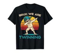 Bruh We are Twinning Boy Dab Retro Twin Day Meme Boys Kids T-Shirt