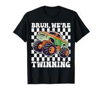 Bruh We are Twinning Kids Boys Funny Twin Day Monster Truck T-Shirt