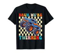 Bruh We are Twinning Kids Boys Funny Twin Day Monster Truck T-Shirt