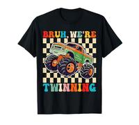 Bruh We are Twinning Kids Boys Funny Twin Day Monster Truck T-Shirt