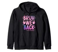 Bruh We Back 7th Grade Vibes 1st Day Of School Seventh Grade Zip Hoodie