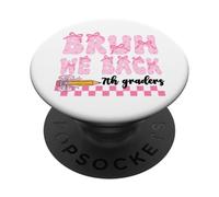 Bruh We Back 7th Graders First Day Of Seventh Grade Girl Bow PopSockets Adhesive PopGrip