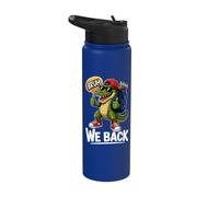 Bruh We Back Alligator Teacher Student Boys Back to School Stainless Steel Insulated Water Bottle