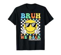 Bruh We Back Back to School Smile Face Kids First Day School T-Shirt