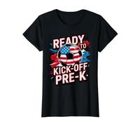 Bruh We Back Ready KICK Off PRE-K School Soccer First Day Value Graphic T-Shirt, Women, Black, M