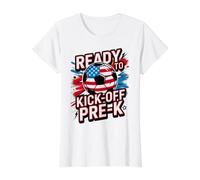 Bruh We Back Ready KICK Off PRE-K School Soccer First Day Value Graphic T-Shirt, Women, White, M