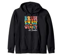 Bruh We Out 1st Grader Happy Last Day Of School Retro Zip Hoodie