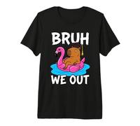 Bruh We Out Capybara Flamingo Float Graduation Cap Art Premium T-Shirt