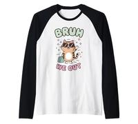 Bruh We Out Last Day of School Cat Lover Teachers Students Raglan Baseball Tee