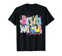 Bruh We Out Teachers Colorful Retro Funky End of School Year T-Shirt