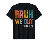 Bruh We Out Teachers Happy Last Day Of School Retro Vintage T-Shirt