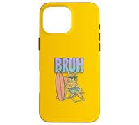 Bruh Yorkshire Terrier Surfing Funny Dog Case for iPhone 16 Pro Max