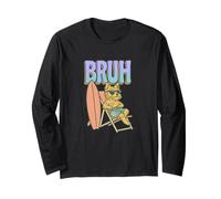 Bruh Yorkshire Terrier Surfing Funny Dog Long Sleeve T-Shirt