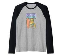 Bruh Yorkshire Terrier Surfing Funny Dog Raglan Baseball Tee