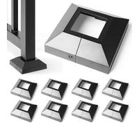 Brukid 2" Post Base Cover and Skirt, Indoor/Outdoor Iron Deck Railing, Stair Post Decorative Covers (8Pack-Black)