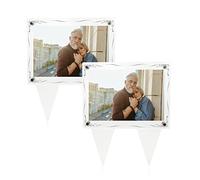 BRUKLOP 5x7 Waterproof Picture Frame for Grave Grave Decorations for Cemetery, 2PCS Acrylic Outdoor Cemetery Decorations for Grave, Sympathy Gifts, Memorial Gifts