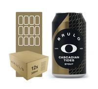 Brulo Non-Alcoholic Beer 12 Pack-Cascadian Tides Alcohol-Free Craft Beers, Low-Calorie Lager, Great Gift for Men, Dry January, Zero Alcohol