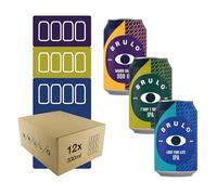 Brulo Non-Alcoholic Beer 12 Pack - Mixed IPA Set Bundle, Alcohol-Free Craft Beer Selection, Low-Calorie Drinks, Vegan, Great Gift, Dry January