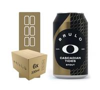 Brulo Non-Alcoholic Beer 6 Pack-Cascadian Tides Alcohol-Free Craft Beers, Low-Calorie Lager, Great Gift for Men, Dry January Drink, Zero Alcohol