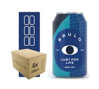Brulo Non-Alcoholic Beer 6 Pack-Lust for Life IPA Alcohol Free Craft Beers, Low Calorie Lager Cans, Great Gift, Dry January Drink, Zero Alcohol