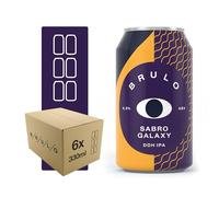 Brulo Non-Alcoholic Beer 6 Pack-Sabro Galaxy Alcohol Free Craft Beers, Low Calorie Lager Cans, Great Gift, Dry January Drink, Zero Alcohol