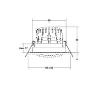 BRUMBERG BB25 recessed spotlight IP65 RC connection box textured white